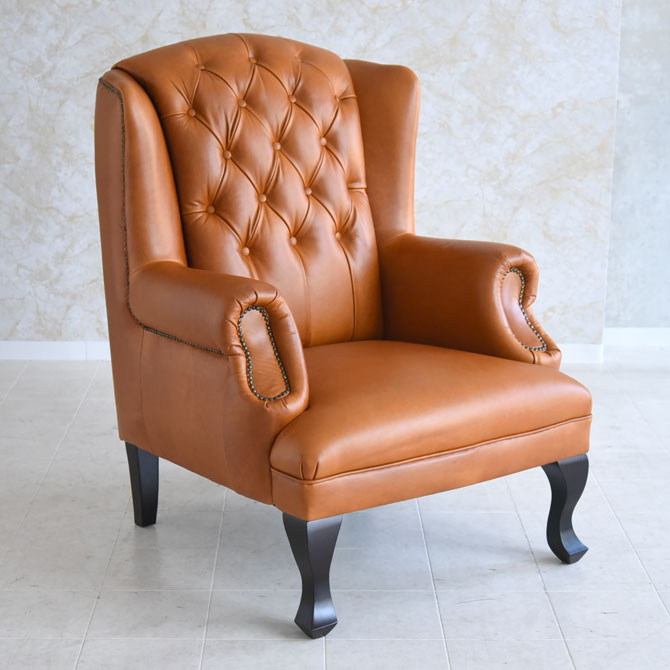 ドイツ製本革レザーGERMANN BRUSSELS WING CHAIR ブリュッセルCAMEL