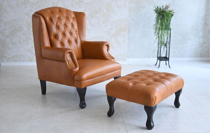 ドイツ製本革レザーGERMANN BRUSSELS WING CHAIR ブリュッセルCAMEL