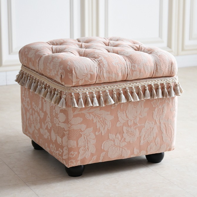 エトワール ブランシュ 収納付きスツール オットマン ボニータ ピンク