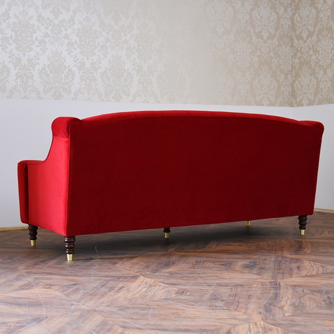 アンティーク調 ヨーロピアン 3人掛けソファ 3Pソファ ベルベット 画像4