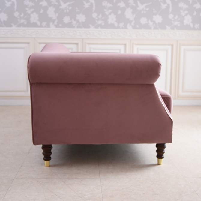 ヨーロピアン クラシック ロココ調 3人掛けソファ 3Pソファ ベルベット 画像3