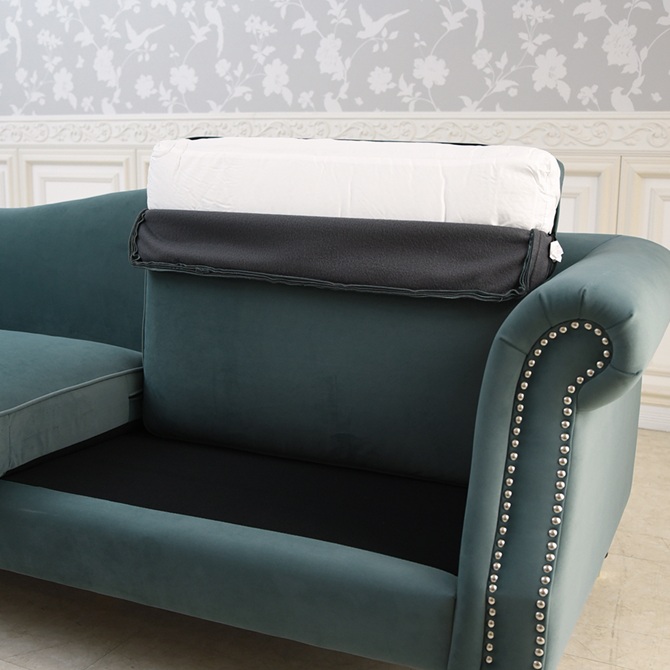 ヨーロピアン クラシック アンティーク調 3人掛けソファ 3Pソファ ベルベット 画像8