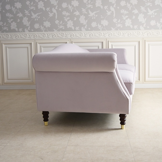 ヨーロピアン クラシック ロココ調 3人掛けソファ 3Pソファ ベルベット 画像3