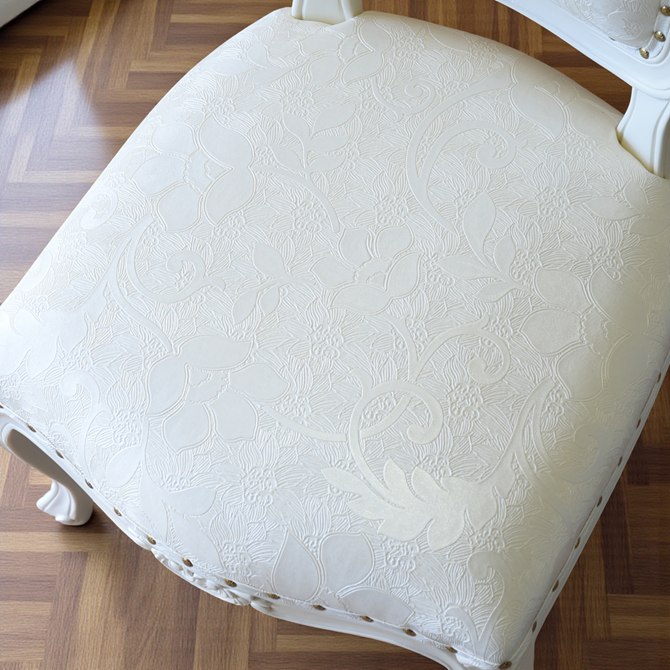 ロココ調 アンリヴェルデ ダイニングチェア アイボリー 猫脚 画像6