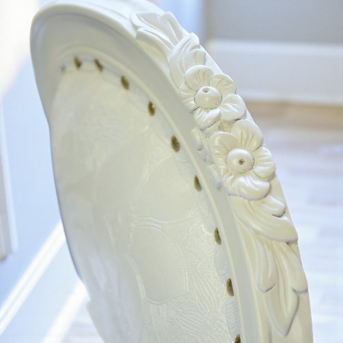 ロココ調 アンリヴェルデ ダイニングチェア アイボリー 猫脚 画像7