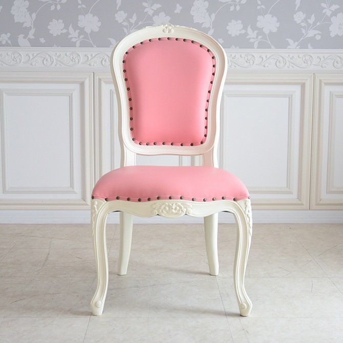 ロココ調 アントワネット ダイニングチェア ピンク 猫脚 画像2