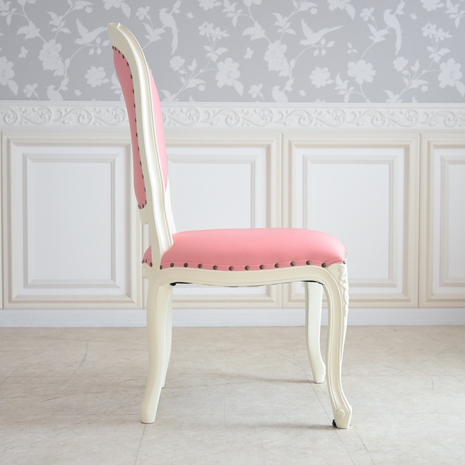 ロココ調 アントワネット ダイニングチェア ピンク 猫脚 画像3