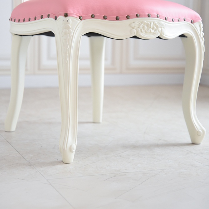 ロココ調 アントワネット ダイニングチェア ピンク 猫脚 画像9