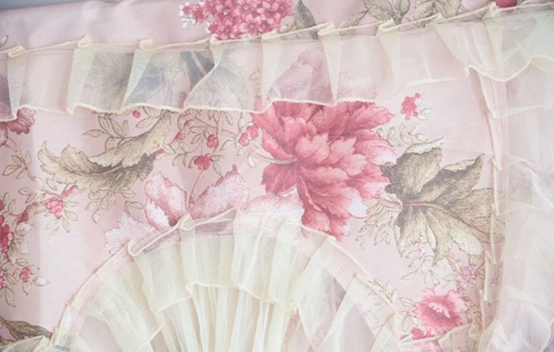 ロココ調薔薇のレースカーテン WH 90×90