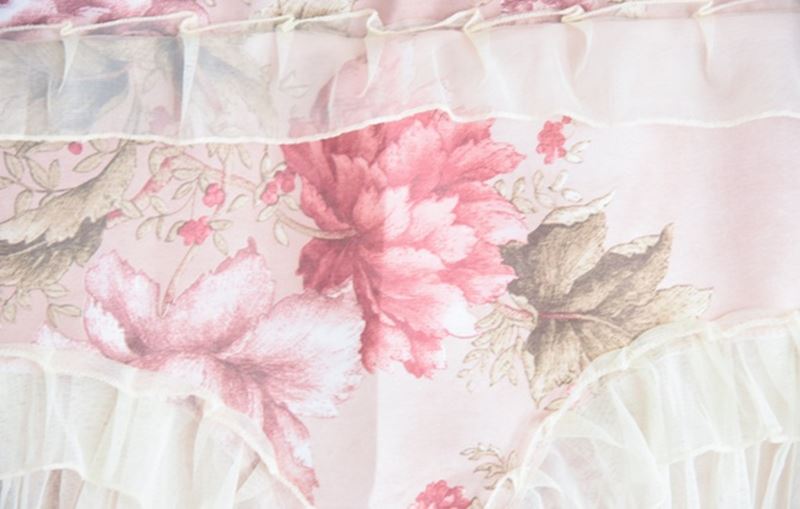ロココ調薔薇のレースカーテン WH 90×150